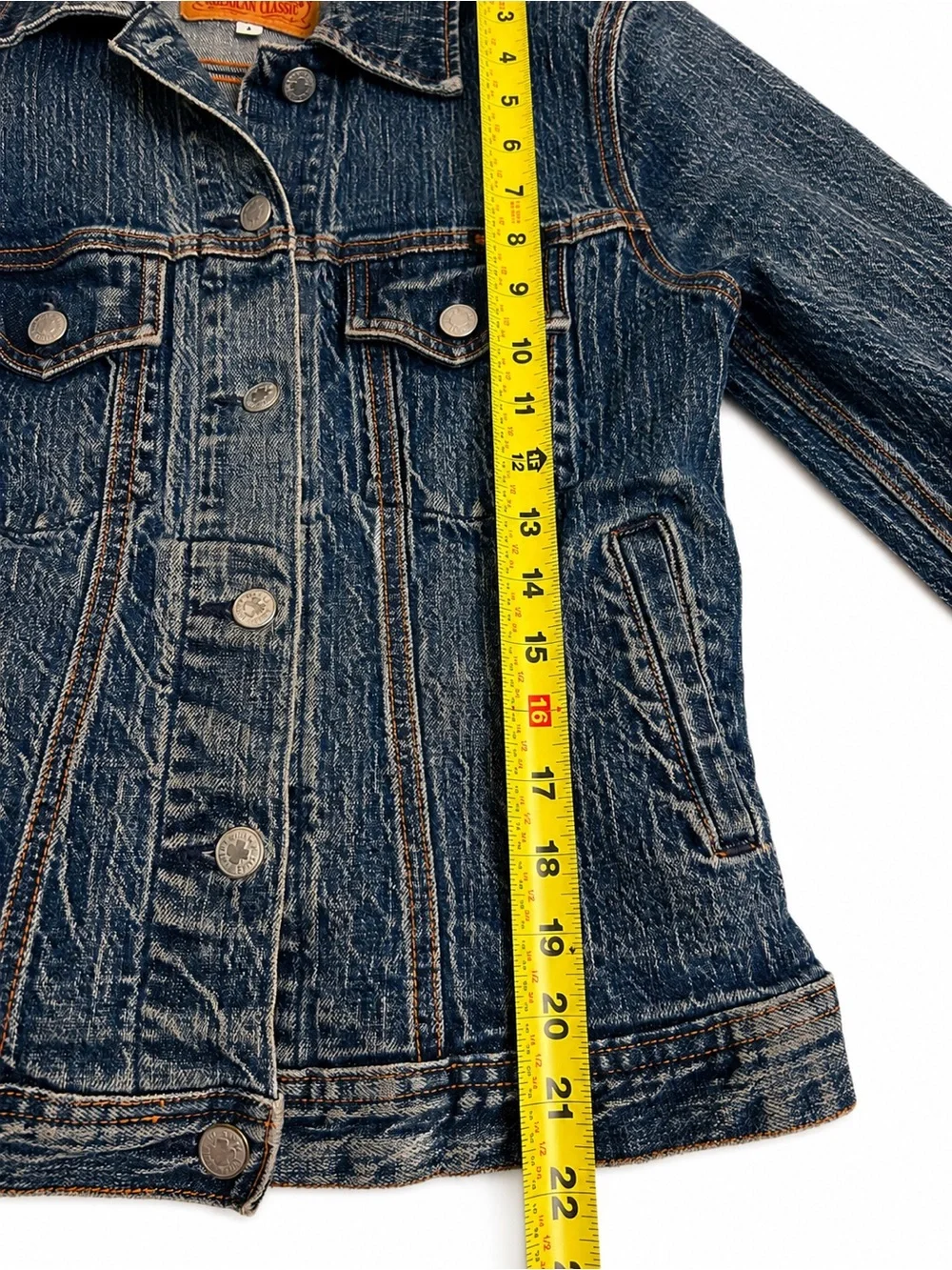 Vintage Lucky Brand Dungarees USA Denim Jacket Womens L Gene Montesano Trucker - Picture 11 of 11